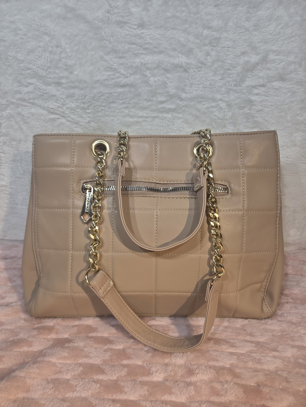 Nine West Quilted Tote Bag in Nude